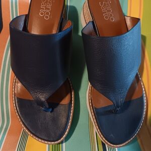 Franco Sarto Dark Blue Leather Sandals